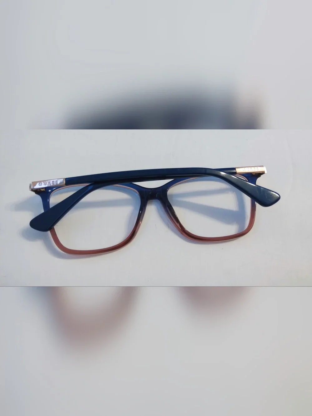 Guess Blue to Brown Gradient Square Women's Eyeglasses Frame. Pre-owned.